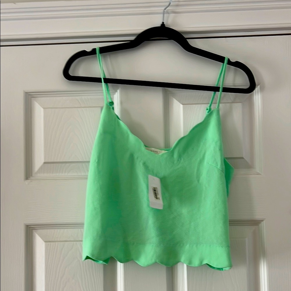 Lush Green Crop Camisole Top